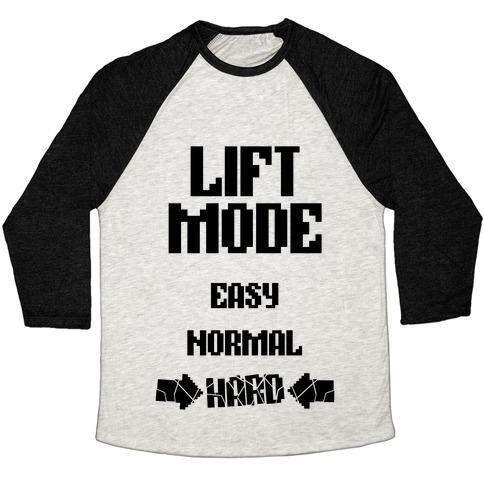 Virgin Teez  Baseball Tee Unisex Tri-Blend Baseball Tee / small / Oatmeal / Black LIFT MODE: HARD UNISEX TRI-BLEND BASEBALL TEE