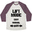 Virgin Teez  Baseball Tee Unisex Tri-Blend Baseball Tee / small / Oatmeal / Maroon LIFT MODE: HARD UNISEX TRI-BLEND BASEBALL TEE