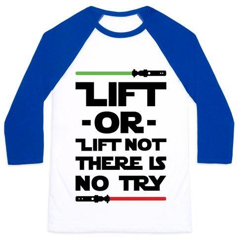 Virgin Teez  Baseball Tee Unisex Classic Baseball Tee / x-small / White/Blue LIFT OR LIFT NOT THERE IS NO TRY UNISEX CLASSIC BASEBALL TEE