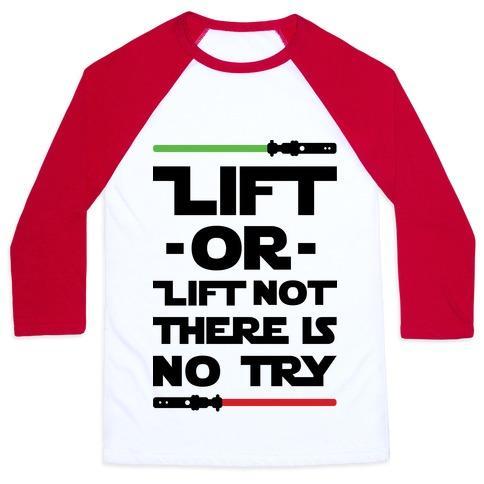 Virgin Teez  Baseball Tee Unisex Classic Baseball Tee / x-small / White/Red LIFT OR LIFT NOT THERE IS NO TRY UNISEX CLASSIC BASEBALL TEE