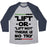 Virgin Teez  Baseball Tee Unisex Tri-Blend Baseball Tee / small / Athletic Gray / Navy LIFT OR LIFT NOT THERE IS NO TRY UNISEX TRI-BLEND BASEBALL TEE
