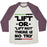 Virgin Teez  Baseball Tee Unisex Tri-Blend Baseball Tee / small / Oatmeal / Maroon LIFT OR LIFT NOT THERE IS NO TRY UNISEX TRI-BLEND BASEBALL TEE
