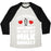 Virgin Teez  Baseball Tee Unisex Tri-Blend Baseball Tee / small / Oatmeal / Black LIFT WEIGHTS? HOW ABOUT WE GET MILKSHAKES? UNISEX TRI-BLEND BASEBALL TEE