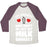 Virgin Teez  Baseball Tee Unisex Tri-Blend Baseball Tee / small / Oatmeal / Maroon LIFT WEIGHTS? HOW ABOUT WE GET MILKSHAKES? UNISEX TRI-BLEND BASEBALL TEE