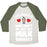 Virgin Teez  Baseball Tee Unisex Tri-Blend Baseball Tee / small / Oatmeal / Moss LIFT WEIGHTS? HOW ABOUT WE GET MILKSHAKES? UNISEX TRI-BLEND BASEBALL TEE