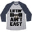 Virgin Teez  Baseball Tee Unisex Tri-Blend Baseball Tee / small / Athletic Gray / Navy LIFTIN' AIN'T EASY UNISEX TRI-BLEND BASEBALL TEE