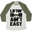 Virgin Teez  Baseball Tee Unisex Tri-Blend Baseball Tee / small / Oatmeal / Moss LIFTIN' AIN'T EASY UNISEX TRI-BLEND BASEBALL TEE