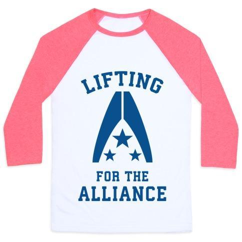 Virgin Teez  Baseball Tee Unisex Classic Baseball Tee / x-small / White/Neon Pink LIFTING FOR THE ALLIANCE UNISEX CLASSIC BASEBALL TEE