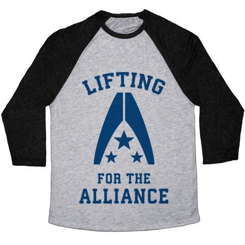 Virgin Teez  Baseball Tee Unisex Tri-Blend Baseball Tee / small / Athletic Gray / Black LIFTING FOR THE ALLIANCE UNISEX TRI-BLEND BASEBALL TEE