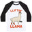 Virgin Teez  Baseball Tee Unisex Classic Baseball Tee / x-small / White/Black LIFTING LLAMA UNISEX CLASSIC BASEBALL TEE