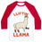 Virgin Teez  Baseball Tee Unisex Classic Baseball Tee / x-small / White/Red LIFTING LLAMA UNISEX CLASSIC BASEBALL TEE