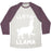 Virgin Teez  Baseball Tee Unisex Tri-Blend Baseball Tee / small / Oatmeal / Maroon LIFTING LLAMA UNISEX TRI-BLEND BASEBALL TEE