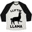 Virgin Teez  Baseball Tee Unisex Tri-Blend Baseball Tee / small / Oatmeal / Black LIFTING LLAMA UNISEX TRI-BLEND BASEBALL TEE