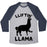Virgin Teez  Baseball Tee Unisex Tri-Blend Baseball Tee / small / Athletic Gray / Navy LIFTING LLAMA UNISEX TRI-BLEND BASEBALL TEE