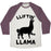Virgin Teez  Baseball Tee Unisex Tri-Blend Baseball Tee / small / Oatmeal / Maroon LIFTING LLAMA UNISEX TRI-BLEND BASEBALL TEE