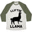 Virgin Teez  Baseball Tee Unisex Tri-Blend Baseball Tee / small / Oatmeal / Moss LIFTING LLAMA UNISEX TRI-BLEND BASEBALL TEE