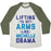 Virgin Teez  Baseball Tee Unisex Tri-Blend Baseball Tee / small / Oatmeal / Moss LIFTING TO GET ARMS LIKE MICHELLE OBAMA UNISEX TRI-BLEND BASEBALL TEE