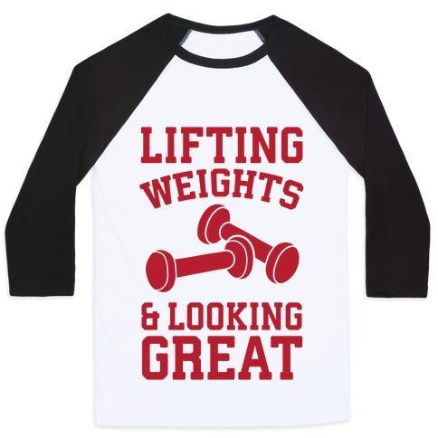 Virgin Teez  Baseball Tee Unisex Classic Baseball Tee / x-small / White/Black LIFTING WEIGHTS AND LOOKING GREAT UNISEX CLASSIC BASEBALL TEE