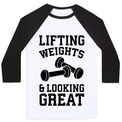 Virgin Teez  Baseball Tee Unisex Classic Baseball Tee / x-small / White/Black LIFTING WEIGHTS AND LOOKING GREAT UNISEX CLASSIC BASEBALL TEE