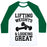 Virgin Teez  Baseball Tee Unisex Classic Baseball Tee / x-small / White/Dark Green LIFTING WEIGHTS AND LOOKING GREAT UNISEX CLASSIC BASEBALL TEE