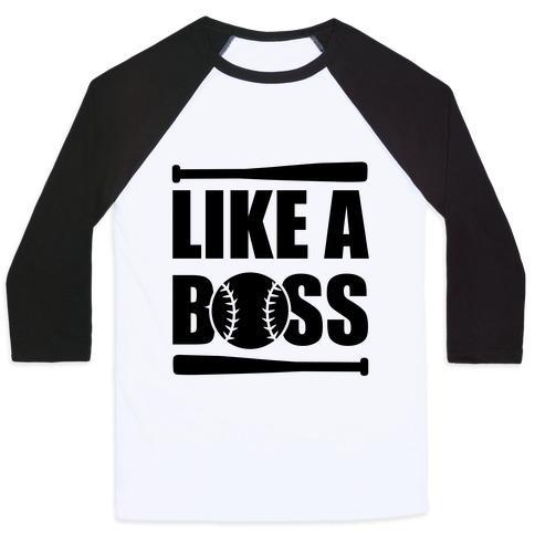 Virgin Teez  Baseball Tee Unisex Classic Baseball Tee / x-small / White/Black LIKE A BOSS UNISEX CLASSIC BASEBALL TEE