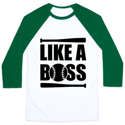 Virgin Teez  Baseball Tee Unisex Classic Baseball Tee / x-small / White/Dark Green LIKE A BOSS UNISEX CLASSIC BASEBALL TEE