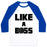 Virgin Teez  Baseball Tee Unisex Classic Baseball Tee / x-small / White/Blue LIKE A BOSS UNISEX CLASSIC BASEBALL TEE
