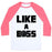 Virgin Teez  Baseball Tee Unisex Classic Baseball Tee / x-small / White/Neon Pink LIKE A BOSS UNISEX CLASSIC BASEBALL TEE