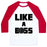 Virgin Teez  Baseball Tee Unisex Classic Baseball Tee / x-small / White/Red LIKE A BOSS UNISEX CLASSIC BASEBALL TEE