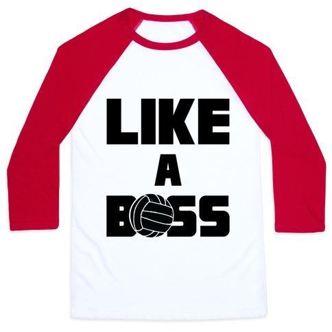 Virgin Teez  Baseball Tee Unisex Classic Baseball Tee / x-small / White/Red LIKE A BOSS UNISEX CLASSIC BASEBALL TEE