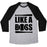 Virgin Teez  Baseball Tee Unisex Tri-Blend Baseball Tee / small / Athletic Gray / Black LIKE A BOSS UNISEX TRI-BLEND BASEBALL TEE