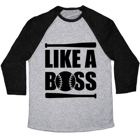 Virgin Teez  Baseball Tee Unisex Tri-Blend Baseball Tee / small / Athletic Gray / Black LIKE A BOSS UNISEX TRI-BLEND BASEBALL TEE