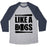 Virgin Teez  Baseball Tee Unisex Tri-Blend Baseball Tee / small / Athletic Gray / Navy LIKE A BOSS UNISEX TRI-BLEND BASEBALL TEE