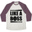 Virgin Teez  Baseball Tee Unisex Tri-Blend Baseball Tee / small / Oatmeal / Maroon LIKE A BOSS UNISEX TRI-BLEND BASEBALL TEE
