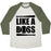 Virgin Teez  Baseball Tee Unisex Tri-Blend Baseball Tee / small / Oatmeal / Moss LIKE A BOSS UNISEX TRI-BLEND BASEBALL TEE