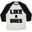 Virgin Teez  Baseball Tee Unisex Tri-Blend Baseball Tee / small / Oatmeal / Black LIKE A BOSS UNISEX TRI-BLEND BASEBALL TEE