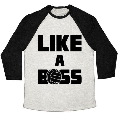 Virgin Teez  Baseball Tee Unisex Tri-Blend Baseball Tee / small / Oatmeal / Black LIKE A BOSS UNISEX TRI-BLEND BASEBALL TEE