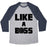 Virgin Teez  Baseball Tee Unisex Tri-Blend Baseball Tee / small / Athletic Gray / Navy LIKE A BOSS UNISEX TRI-BLEND BASEBALL TEE
