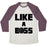 Virgin Teez  Baseball Tee Unisex Tri-Blend Baseball Tee / small / Oatmeal / Maroon LIKE A BOSS UNISEX TRI-BLEND BASEBALL TEE