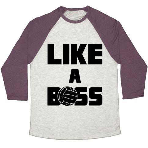 Virgin Teez  Baseball Tee Unisex Tri-Blend Baseball Tee / small / Oatmeal / Maroon LIKE A BOSS UNISEX TRI-BLEND BASEBALL TEE