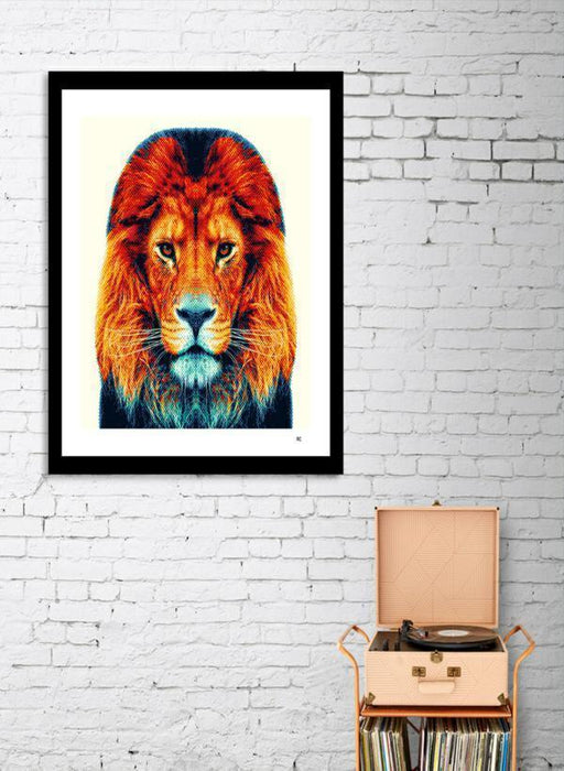 LUVD Framed Art Prints Lion - Colorful Animals  Frame
