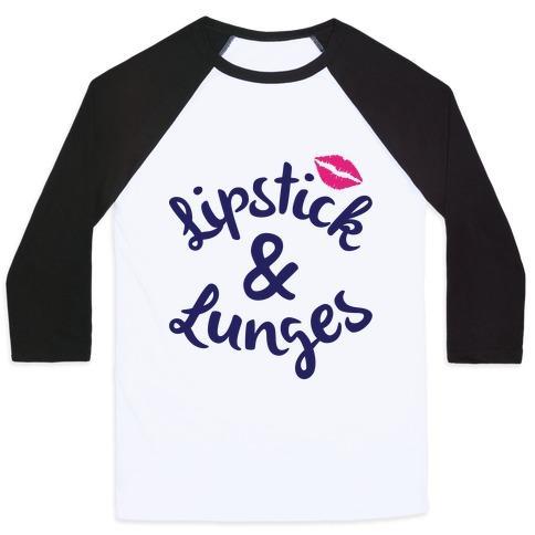 Virgin Teez  Baseball Tee Unisex Classic Baseball Tee / x-small / White/Black LIPSTICK AND LUNGES UNISEX CLASSIC BASEBALL TEE
