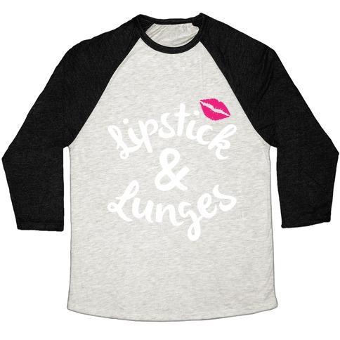 Virgin Teez  Baseball Tee Unisex Tri-Blend Baseball Tee / small / Oatmeal / Black LIPSTICK AND LUNGES UNISEX TRI-BLEND BASEBALL TEE
