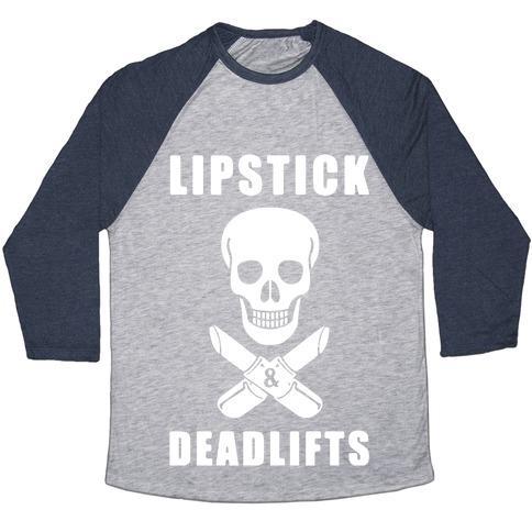 Virgin Teez  Baseball Tee Unisex Tri-Blend Baseball Tee / small / Athletic Gray / Navy LIPSTICK & DEADLIFTS UNISEX TRI-BLEND BASEBALL TEE