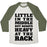 Virgin Teez  Baseball Tee Unisex Tri-Blend Baseball Tee / small / Oatmeal / Moss LITTLE IN THE MIDDLE BUT SQUATS HEAVY AT THE RACK UNISEX TRI-BLEND BASEBALL TEE