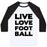 Virgin Teez  Baseball Tee Unisex Classic Baseball Tee / x-small / White/Black LIVE LOVE FOOTBALL UNISEX CLASSIC BASEBALL TEE