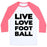 Virgin Teez  Baseball Tee Unisex Classic Baseball Tee / x-small / White/Neon Pink LIVE LOVE FOOTBALL UNISEX CLASSIC BASEBALL TEE