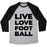 Virgin Teez  Baseball Tee Unisex Tri-Blend Baseball Tee / small / Athletic Gray / Black LIVE LOVE FOOTBALL UNISEX TRI-BLEND BASEBALL TEE