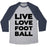Virgin Teez  Baseball Tee Unisex Tri-Blend Baseball Tee / small / Athletic Gray / Navy LIVE LOVE FOOTBALL UNISEX TRI-BLEND BASEBALL TEE