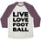 Virgin Teez  Baseball Tee Unisex Tri-Blend Baseball Tee / small / Oatmeal / Maroon LIVE LOVE FOOTBALL UNISEX TRI-BLEND BASEBALL TEE